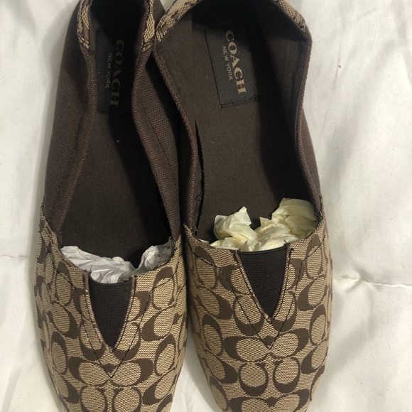 Coach Shoes Coach Pandora Brown Signature Flatsslip On
